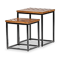 Loric Parquet Mango Wood Nest Of Tables