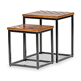 Loric Parquet Mango Wood Nest Of Tables