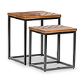 Loric Parquet Mango Wood Nest Of Tables from Roseland Furniture