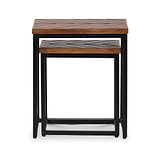 Loric Parquet Mango Wood Nest Of Tables