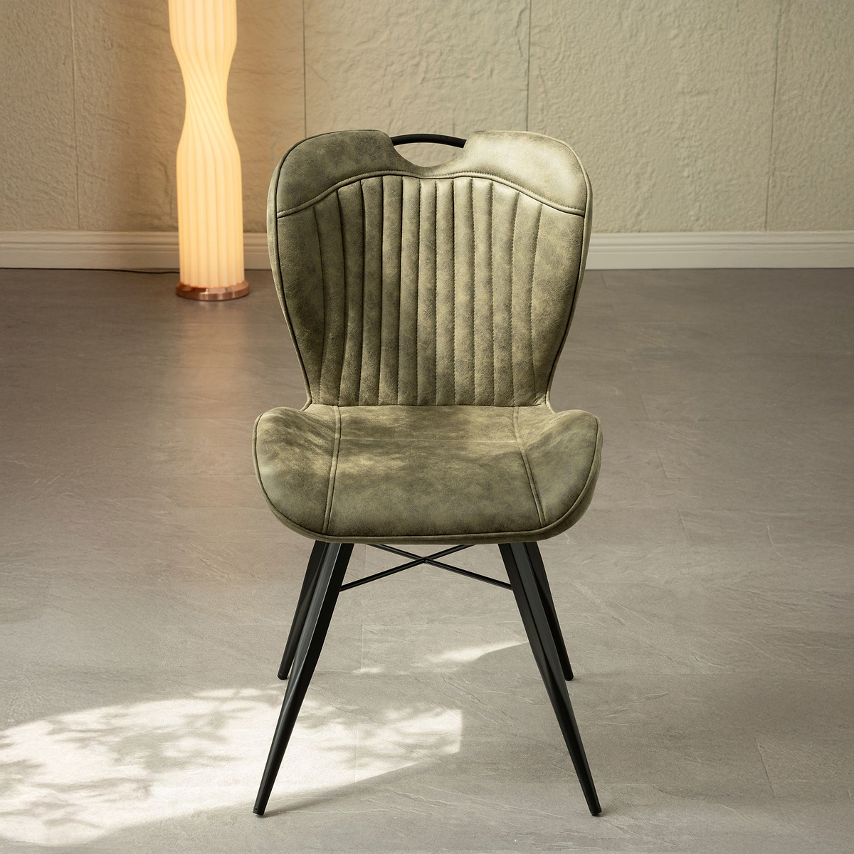 Peran Soft Faux Leather Green Dining Chair from Roseland Furniture