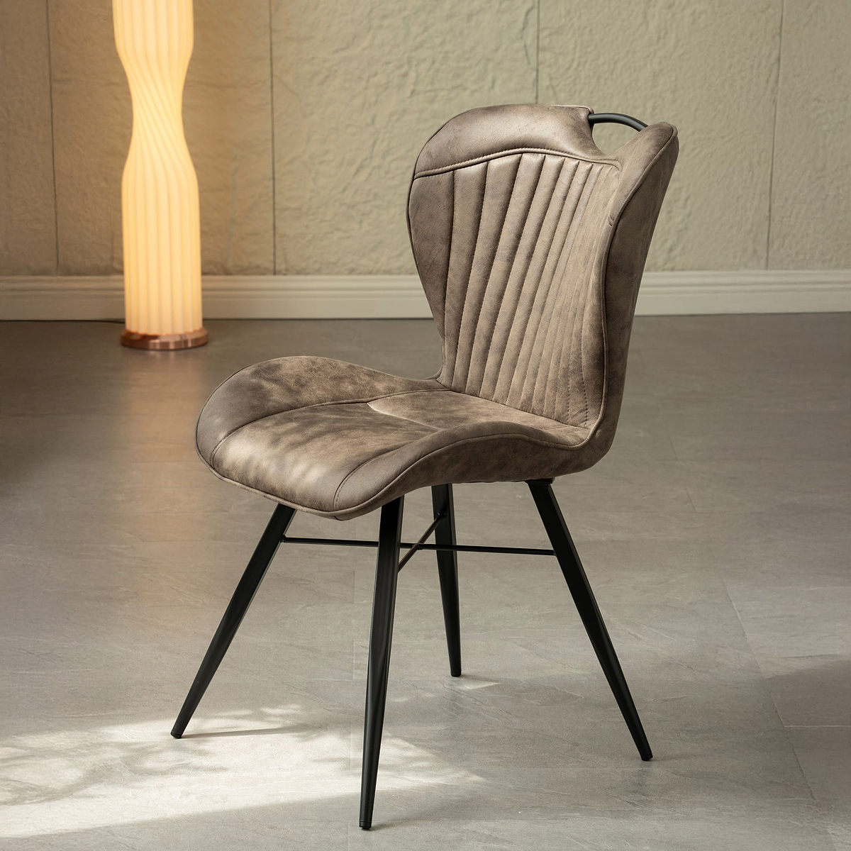 Peran Brown Soft Faux Leather Dining Chair from Roseland Furniture