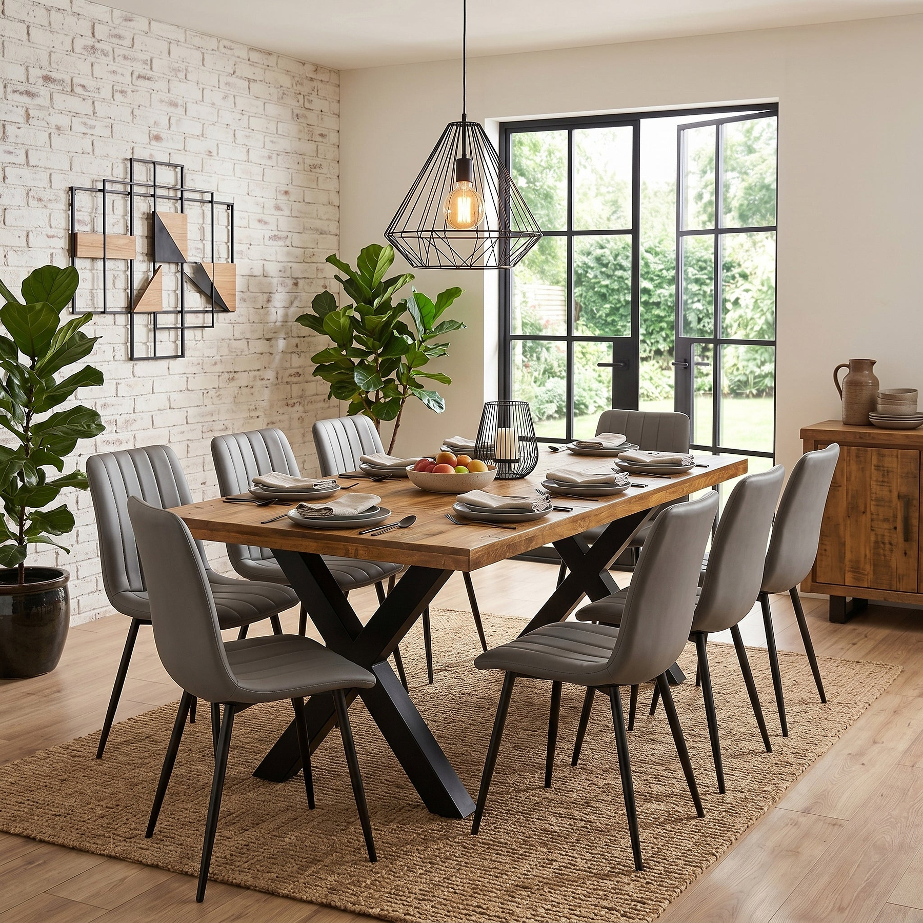 Benjin 220cm Mango Wood Dining Table from Roseland Furniture