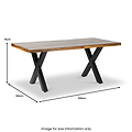 Benjin 220cm Mango Wood Dining Table dimensions