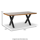 Benjin 220cm Mango Wood Dining Table dimensions