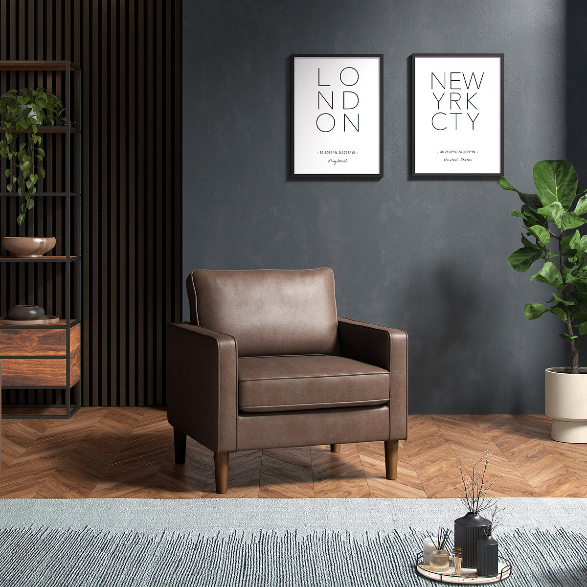 Jefri Faux Leather Armchair from Roseland Furniture