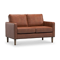 Jefri Faux Leather 2 Seater Sofa Tan Dims from Roseland Furniture