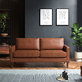Jefri Faux Leather 3 Seater Sofa Tan from Roseland Furniture