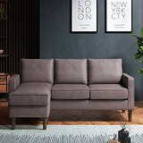 Jefri Faux Leather Reversible Chaise Sofa Grey from Roseland Furniture
