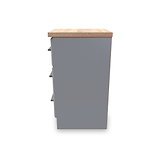 Talland Grey 3 Drawer Bedside Cabinet by Roseland Furniture