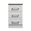 Talland White 3 Drawer Bedside Cabinet by Roseland Furniture