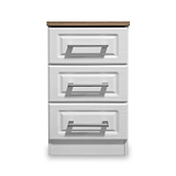 Talland White 3 Drawer Bedside Cabinet by Roseland Furniture