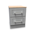 Talland Grey 2 Drawer Bedside Cabinet by Roseland Furniture