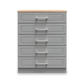 Talland Grey 5 Drawer Chest by Roseland Furniture