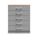 Talland Grey 5 Drawer Chest by Roseland Furniture