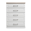 Talland White 5 Drawer Chest by Roseland Furniture