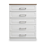 Talland White 5 Drawer Chest by Roseland Furniture