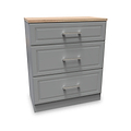 Talland Grey 3 Drawer Deep Chest by Roseland Furniture