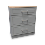 Talland Grey 3 Drawer Deep Chest by Roseland Furniture