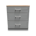 Talland Grey 4 Piece Bedroom Set with Oak Tops