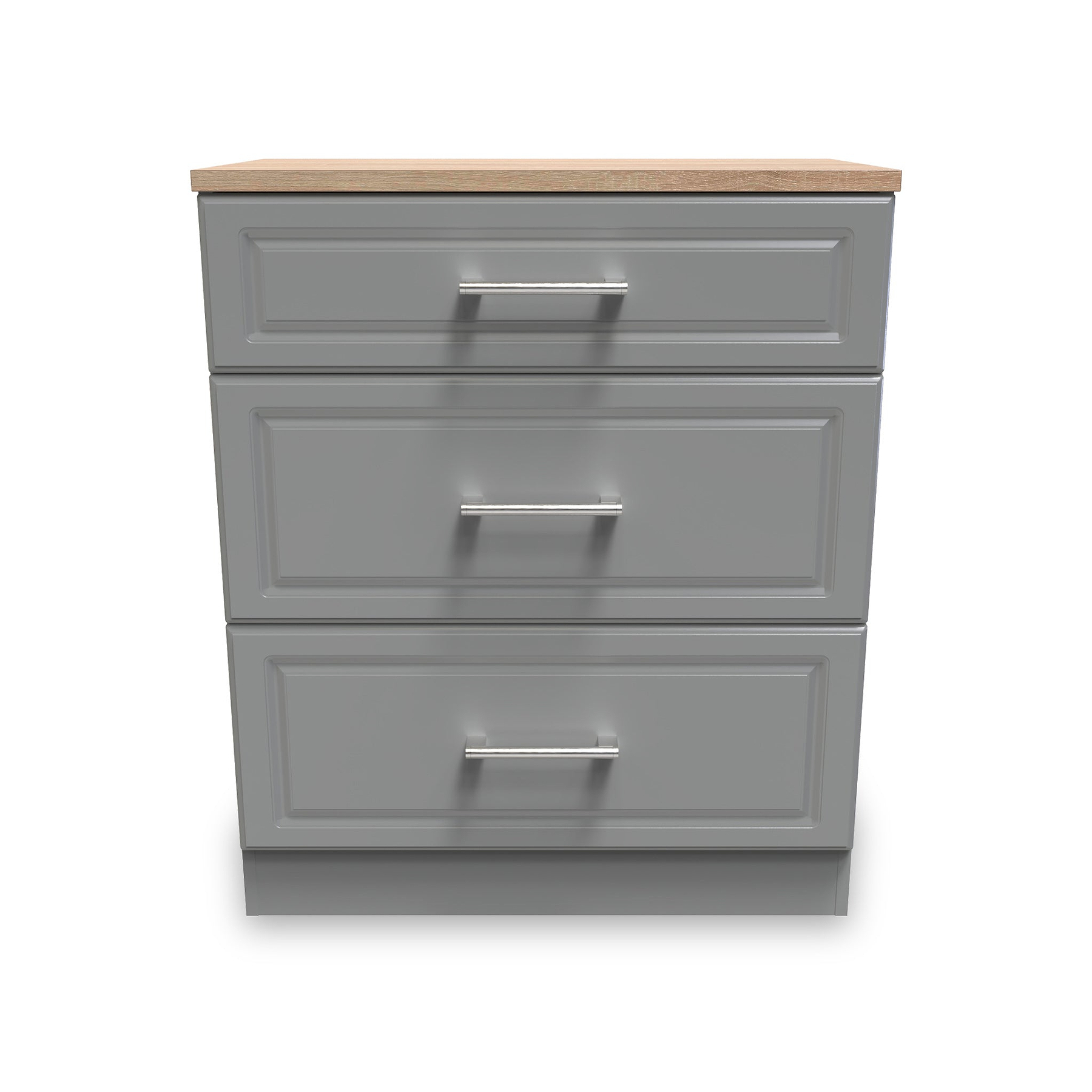 Talland Grey 4 Piece Bedroom Set with Oak Tops