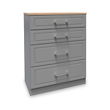 Talland Grey 4 Drawer Deep Chest by Roseland Furniture