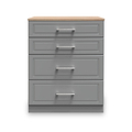Talland Grey 4 Drawer Deep Chest by Roseland Furniture