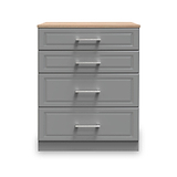 Talland Grey 4 Drawer Deep Chest by Roseland Furniture