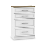 Talland White 4 Drawer Deep Chest by Roseland Furniture