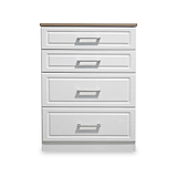 Talland White 4 Drawer Deep Chest by Roseland Furniture