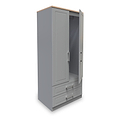 Talland Grey 2 Door 2 Drawer Wardrobe by Roseland Furniture