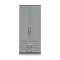 Talland Grey 2 Door 2 Drawer Wardrobe by Roseland Furniture