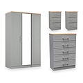 Talland 4 Piece Bedroom Furniture Set Dusk Grey Oak from Roseland Furniture