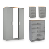 Talland 4 Piece Bedroom Furniture Set Dusk Grey Oak from Roseland Furniture