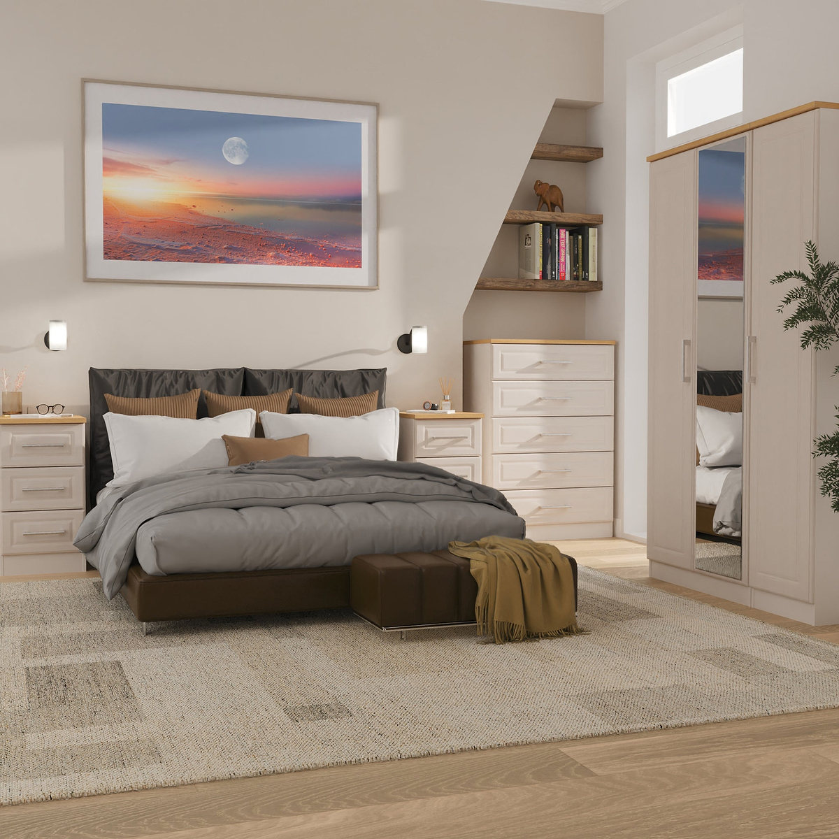Talland 4 Piece Bedroom Furniture Set Ash Oak from Roseland Furniture