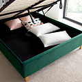 Kia Green Velvet Ottoman Bed