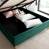 Kia Green Velvet Ottoman Bed