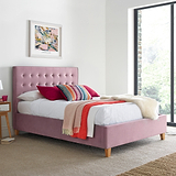 Kia Pink Velvet Ottoman Bed from Roseland Furniture