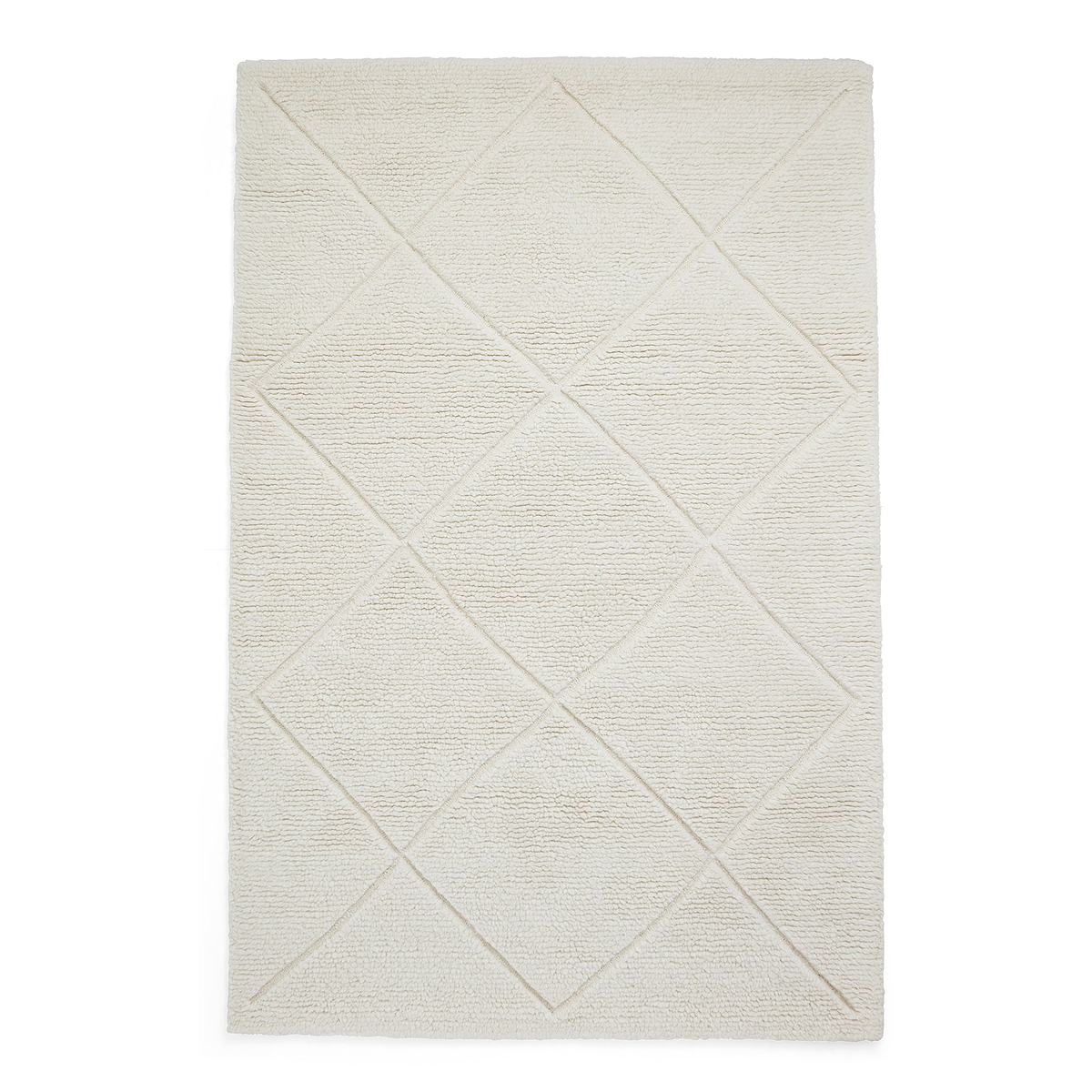 Emerson Diamond Wool Rug Natural from Roseland Furniture