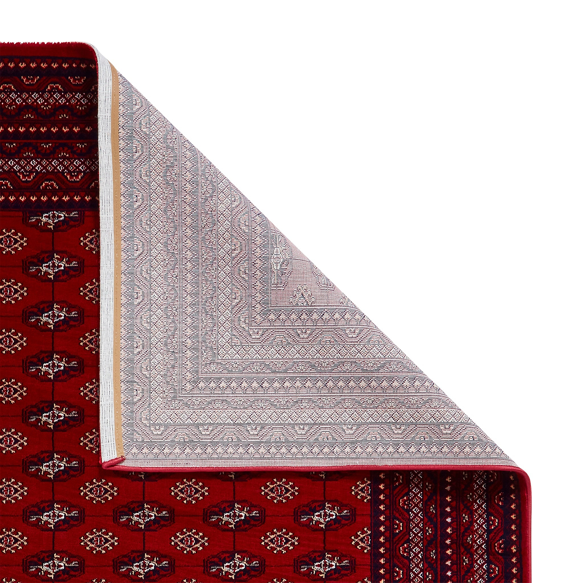 Belvett Traditional Diamond Pattern Rug Red from Roseland Furniture