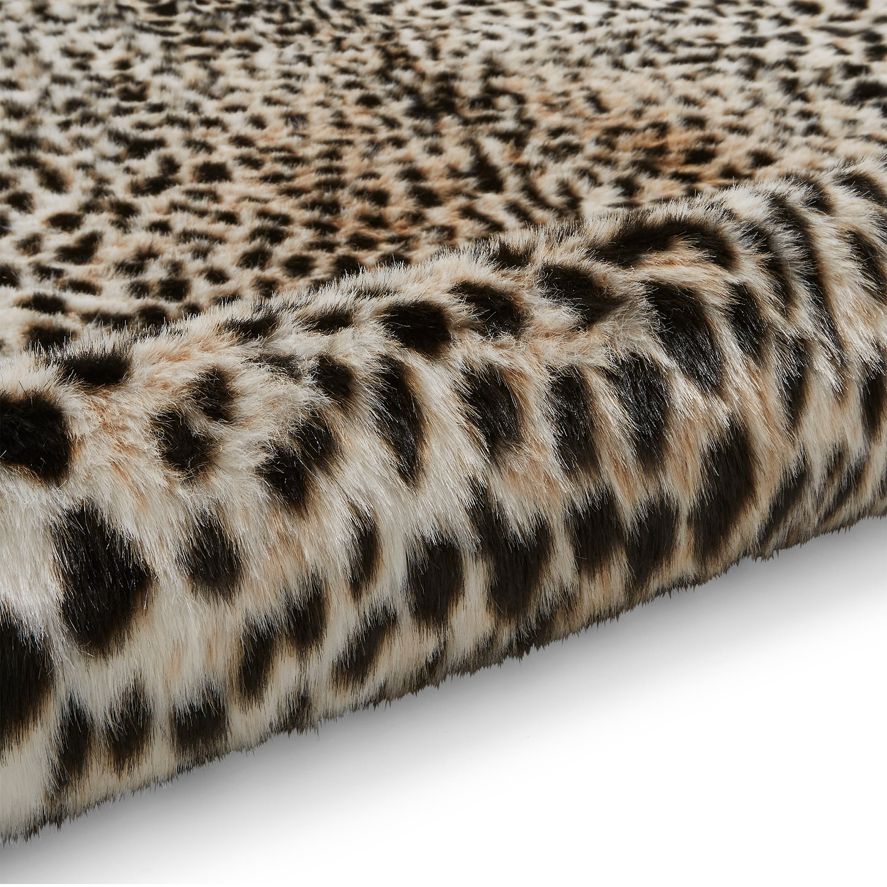 Faux Fur Cheetah Print Rug Brown White from Roseland Furniture