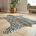 Faux Fur Cheetah Print Rug Brown White from Roseland Furniture