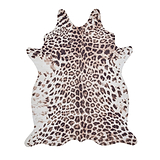 Dakar Faux Fur Leopard Print Rug Brown Beige from Roseland Furniture