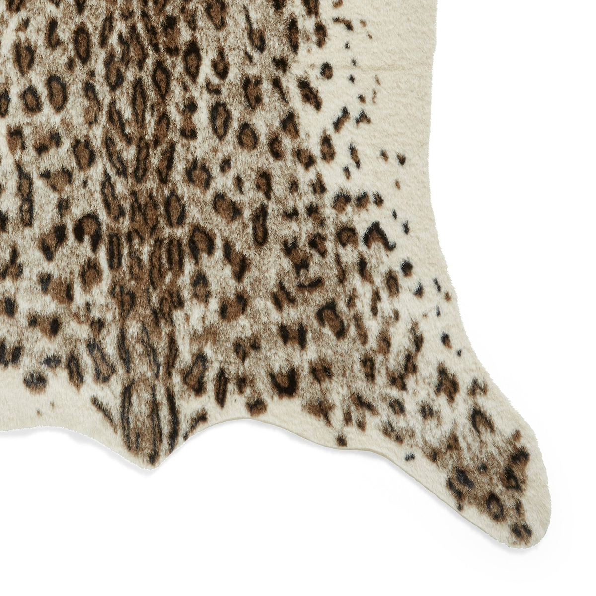 Kadune Faux Fur Leopard Print Rug Brown White from Roseland Furniture