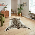 Kadune Faux Fur Leopard Print Rug Brown White from Roseland Furniture