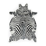 Faux Fur Zebra Print Rug Black White from Roseland Furniture