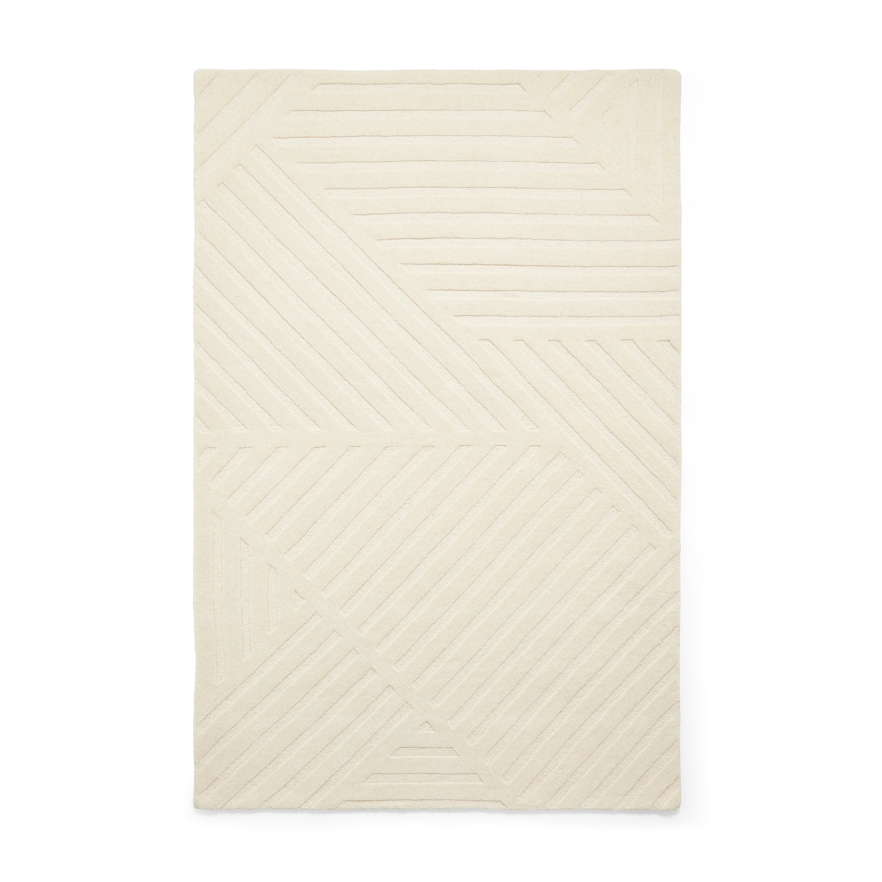 Sedra Diagonal Imprinted Rug Ivory from Roseland Furniture
