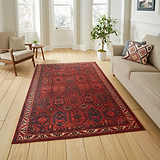 Birchall Washable Aztec Design Rug Red from Roseland Furniture
