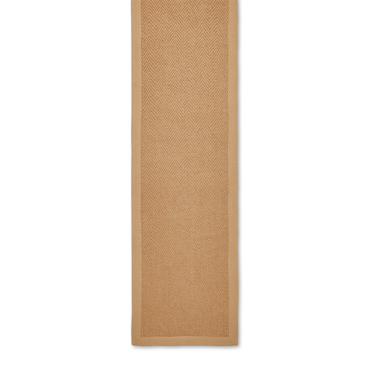 Ford Herringbone Jute Border Stair Runner Beige from Roseland Furniture