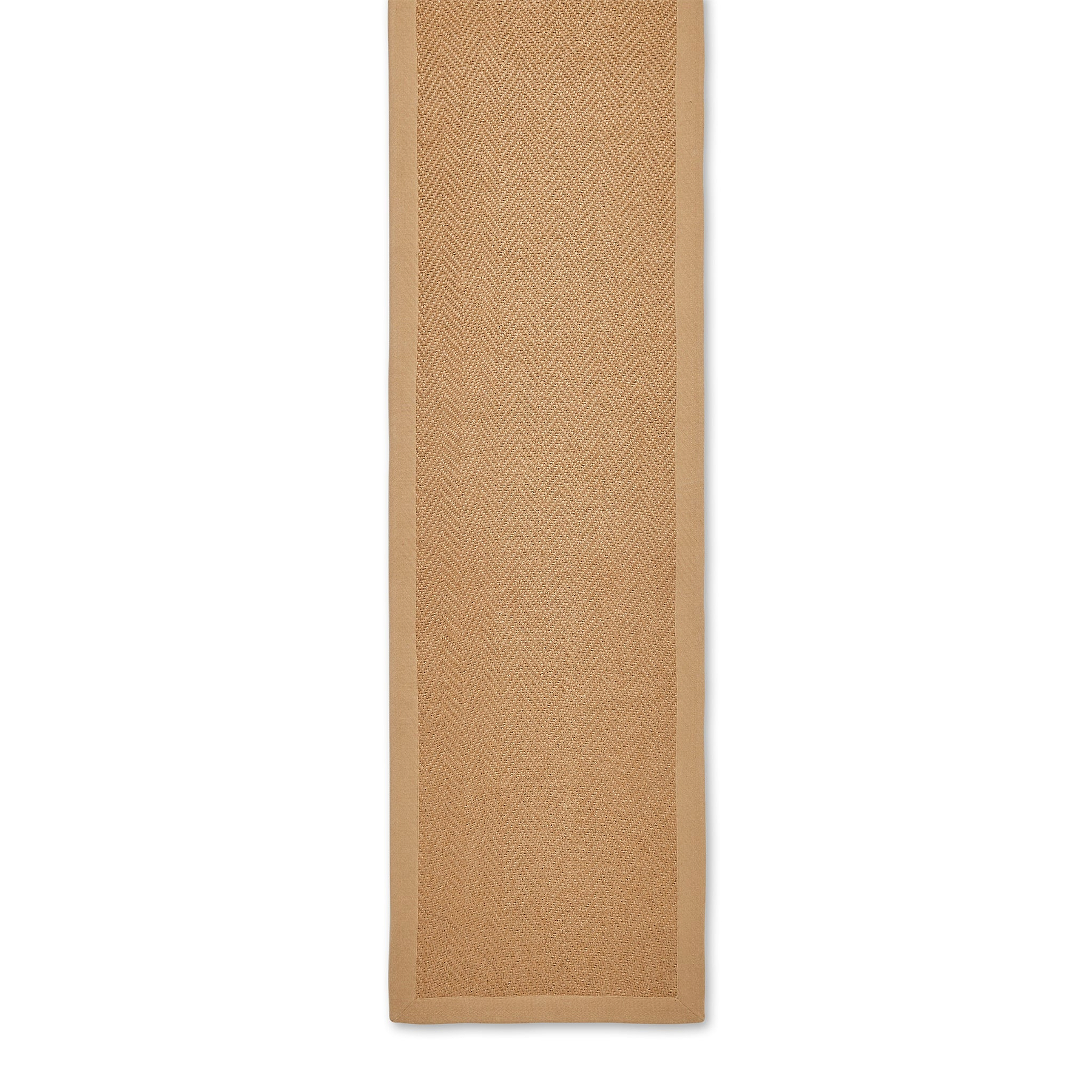 Ford Herringbone Jute Border Stair Runner Beige from Roseland Furniture